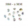 100 strass coniques SS8 - 2 mm AB transparent