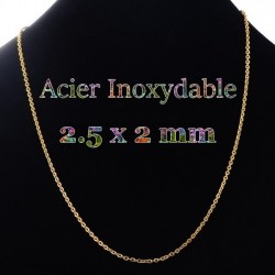 1 collier en acier inoxydable dorée de 40 a 50 cm
