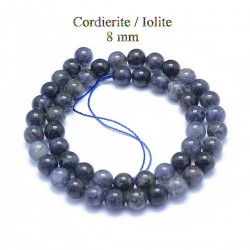 10 perles en Cordierite / Iolite de 8 mm