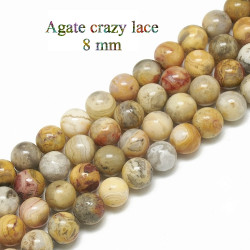 10 perles de 8 mm en Agate...
