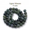 10 perles de 8 mm en Agate mousse