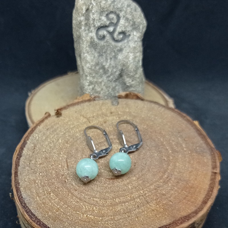 1 paire de boucles d'oreilles en Jade de Birmanie